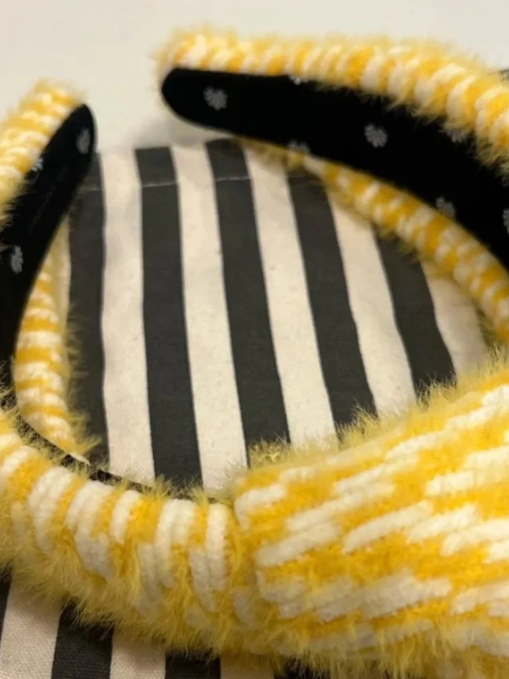 LELE SADOUGHI madison knotted fuzzy yellow headband NEW